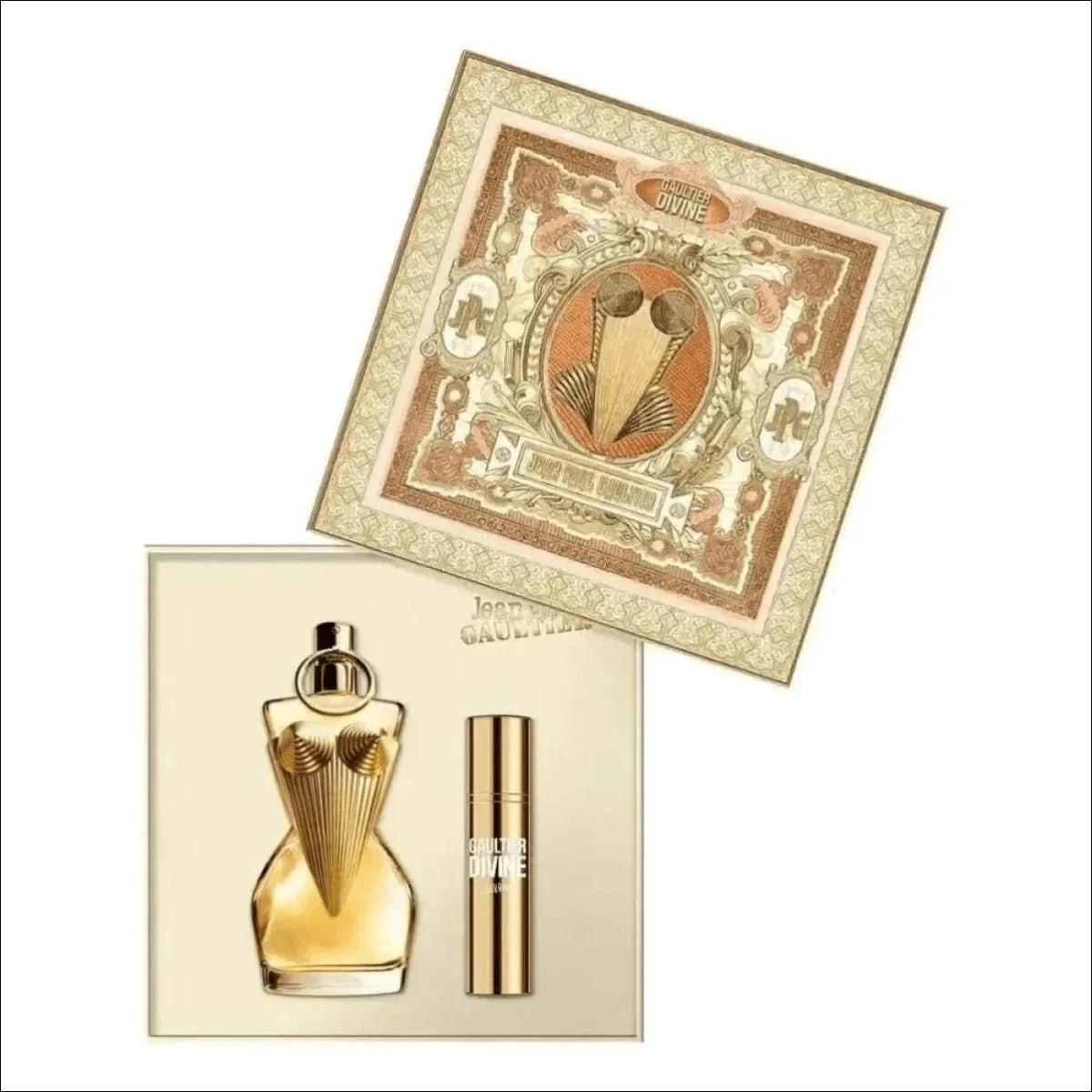 Conjunto Gaultier Divine Jean Paul Gaultier Feminino - Eau De Parfum 50ml + Travel Size 10ml - Jm Grife - divine,feminino,gaultier,issues,jean,paul - Jm Grife - Conjunto Gaultier Divine Jean Paul Gaultier Feminino - Eau De Parfum 50ml + Travel Size 10ml
