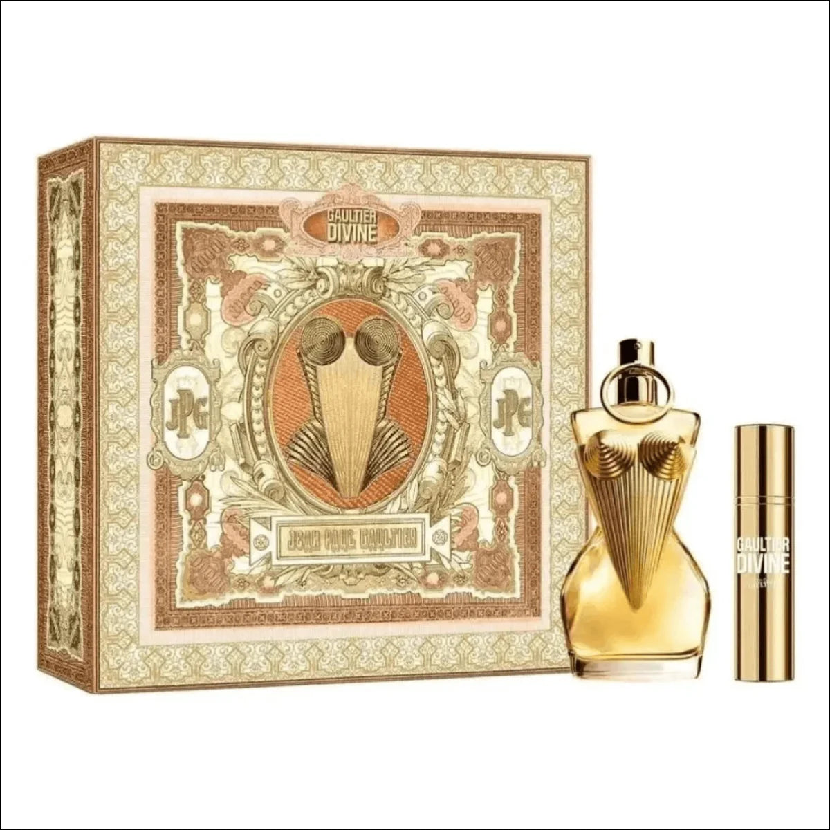 Conjunto Gaultier Divine Jean Paul Gaultier Feminino - Eau De Parfum 50ml + Travel Size 10ml - Jm Grife - divine,feminino,gaultier,issues,jean,paul - Jm Grife - Conjunto Gaultier Divine Jean Paul Gaultier Feminino - Eau De Parfum 50ml + Travel Size 10ml