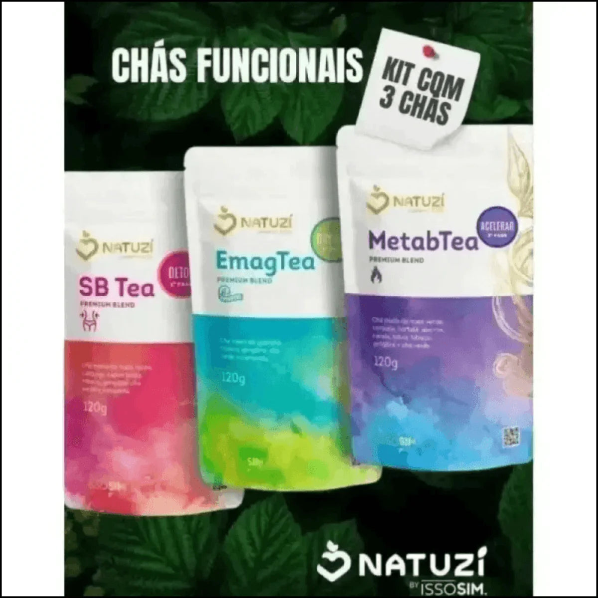 Pacote de Chá Natuzi com Chás Funcionais Drena Acelerar 120g - Jm Grife